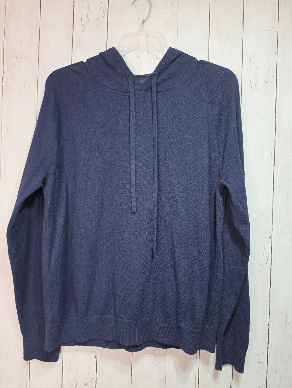 14th & Union Mens Blue Cotton Cashmere Blend Hoodie Sweater Long Sleeve Size XL.